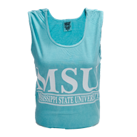 Comfort Colors MSU Tanktop White Letters